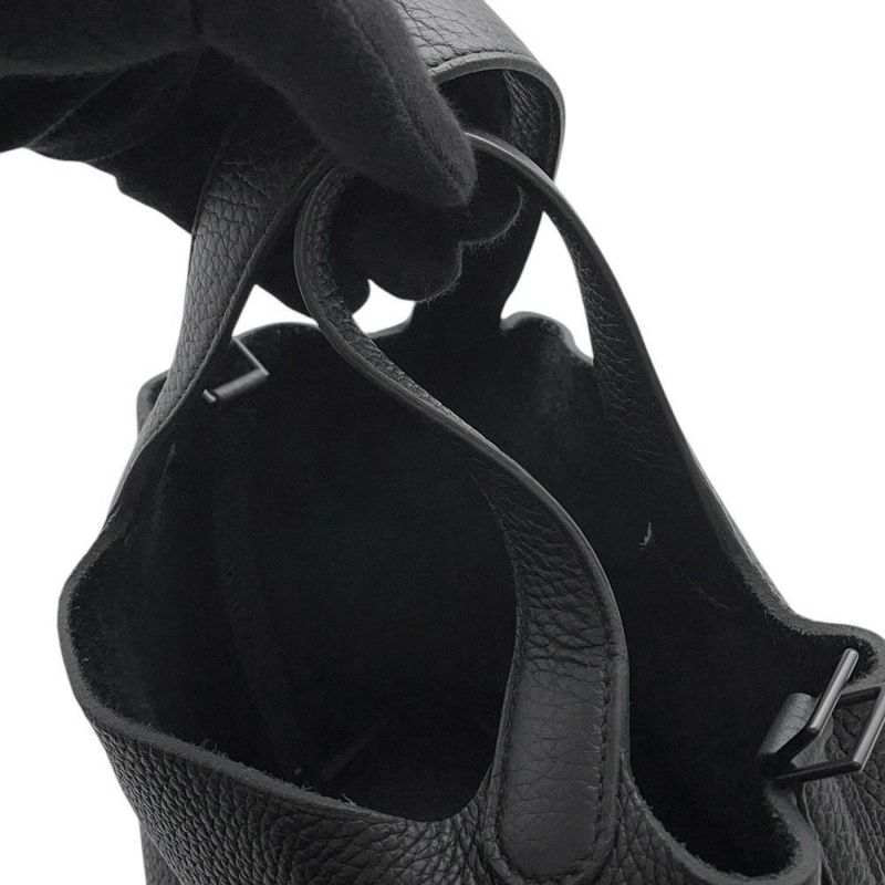 エルメス ハンドバッグ ピコタンロックPM モノクローム ブラック/ブラック金具 トリヨンクレマンス U刻印 黒