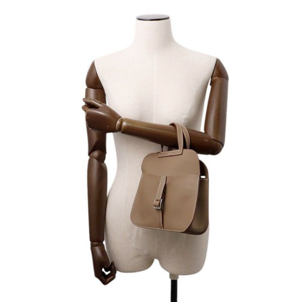 エルメス ハンドバッグ アルザン ミニ エトゥープ/シルバー金具 スイフト K刻印 2wayショルダー