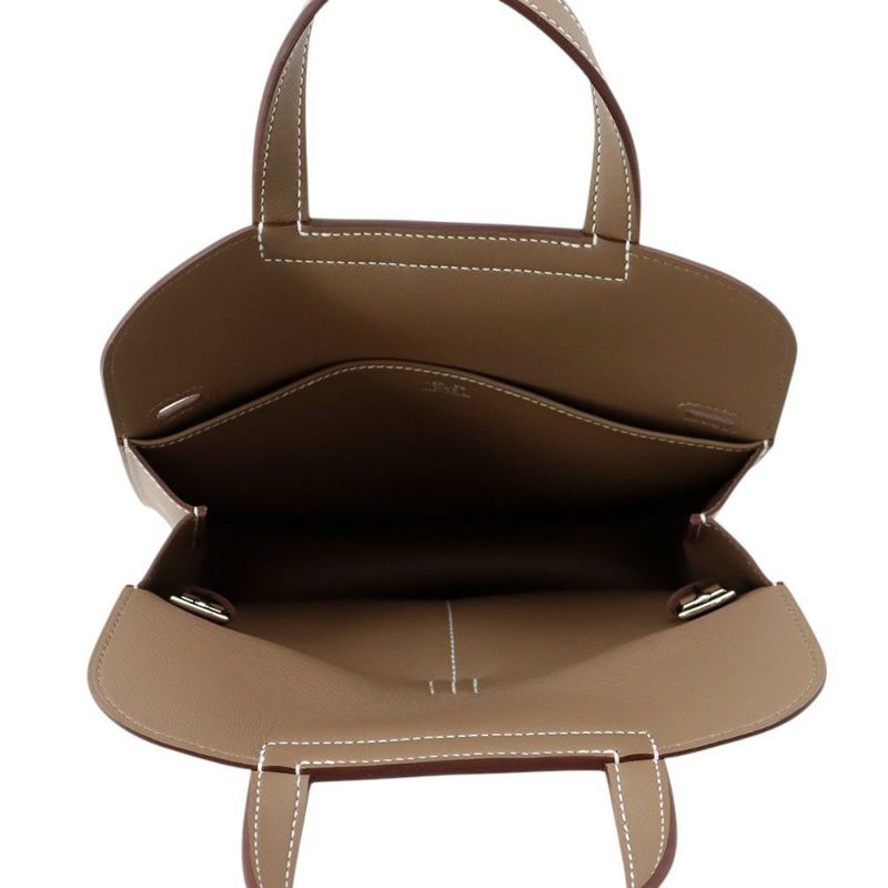 エルメス ハンドバッグ アルザン ミニ エトゥープ/シルバー金具 スイフト K刻印 2wayショルダー