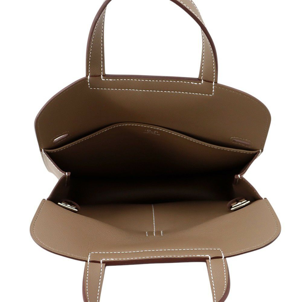 エルメス ハンドバッグ アルザン ミニ エトゥープ/シルバー金具 スイフト K刻印 2wayショルダー