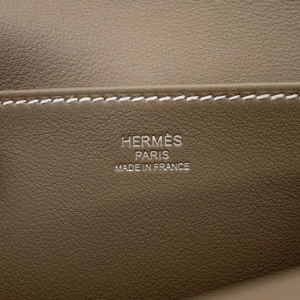 エルメス ハンドバッグ アルザン ミニ エトゥープ/シルバー金具 スイフト K刻印 2wayショルダー