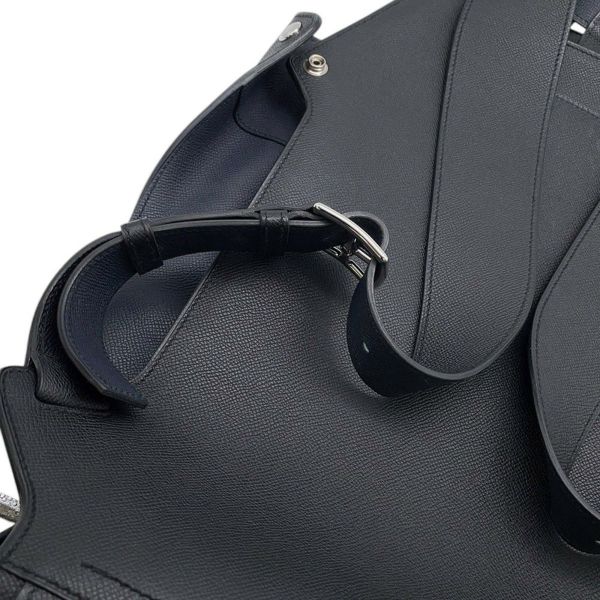 エルメス リュック シティバック30 ヴェルソ ブラック/ブルーニュイ/シルバー金具 エプソン A刻印 HERMES バッグ メンズ 黒