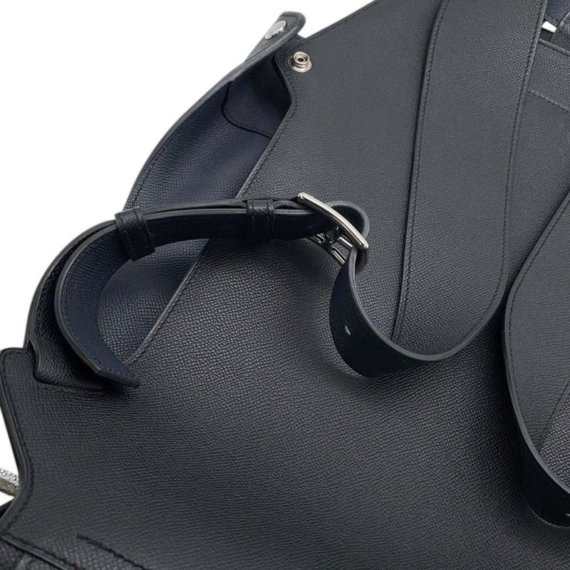 エルメス リュック シティバック30 ヴェルソ ブラック/ブルーニュイ/シルバー金具 エプソン A刻印 HERMES バッグ メンズ 黒