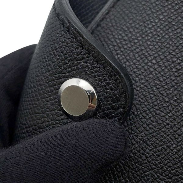 エルメス リュック シティバック30 ヴェルソ ブラック/ブルーニュイ/シルバー金具 エプソン A刻印 HERMES バッグ メンズ 黒