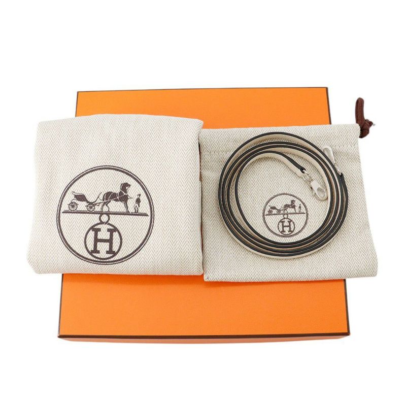 エルメス ミニケリー2 外縫い ブラック/ナタ/シルバー金具 シェブルミゾル W刻印 2wayショルダー 黒 SPO