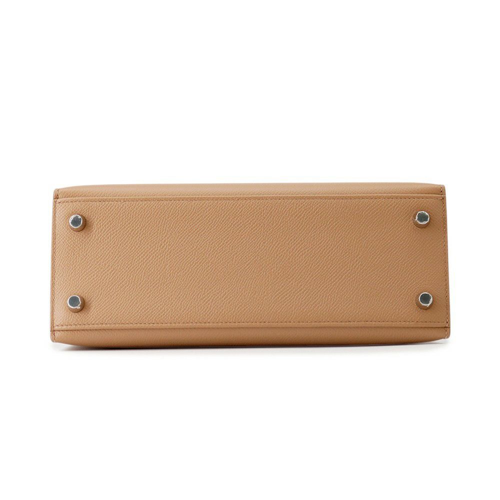 エルメス ケリー25 外縫いトリコロール チャイ/モーヴシルベストル/ライム/シルバー金具 エプソン U刻印 2wayショルダー