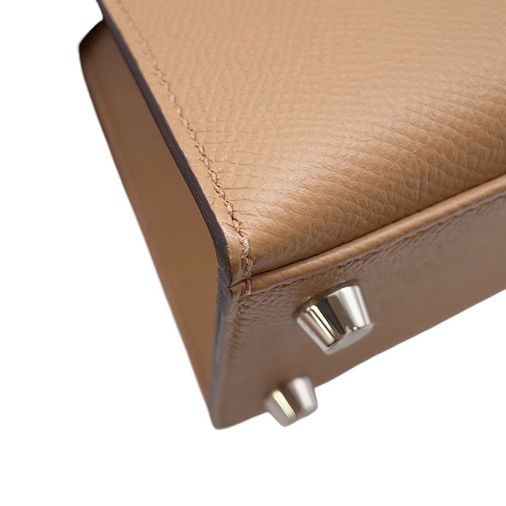 エルメス ケリー25 外縫いトリコロール チャイ/モーヴシルベストル/ライム/シルバー金具 エプソン U刻印 2wayショルダー