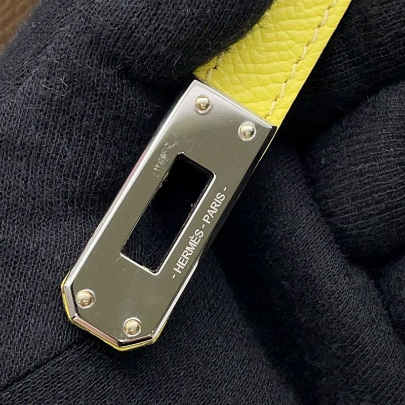 エルメス ケリー25 外縫いトリコロール チャイ/モーヴシルベストル/ライム/シルバー金具 エプソン U刻印 2wayショルダー