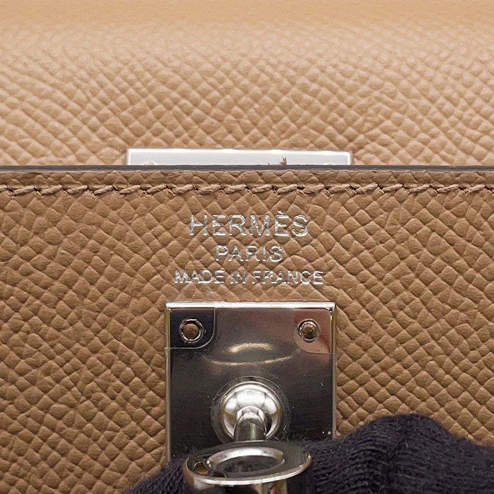 エルメス ケリー25 外縫いトリコロール チャイ/モーヴシルベストル/ライム/シルバー金具 エプソン U刻印 2wayショルダー