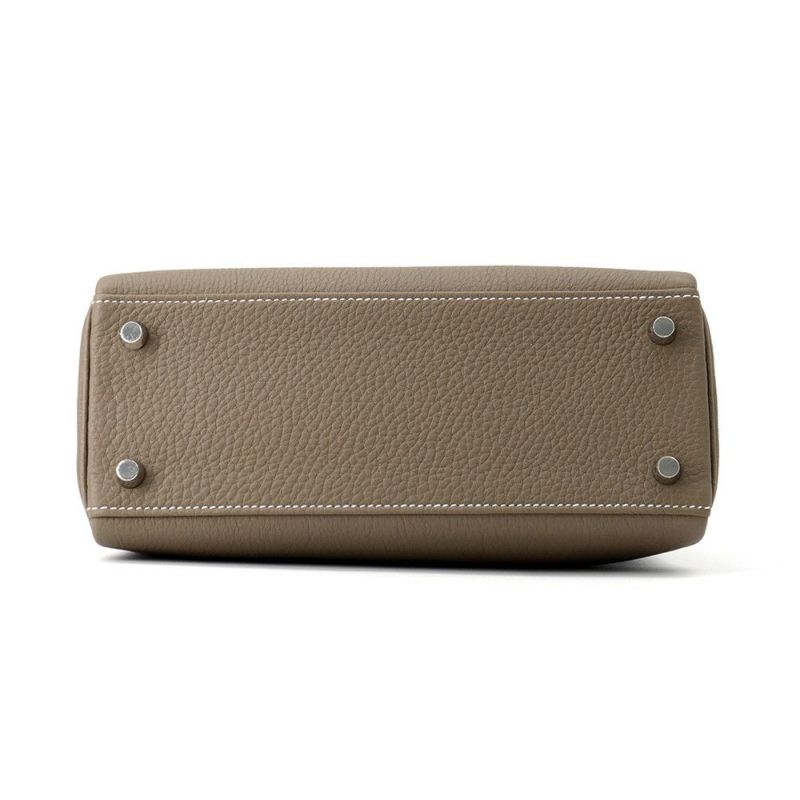 エルメス ハンドバッグ ケリー25 内縫い エトゥープ/シルバー金具 トゴ K刻印 2wayショルダー