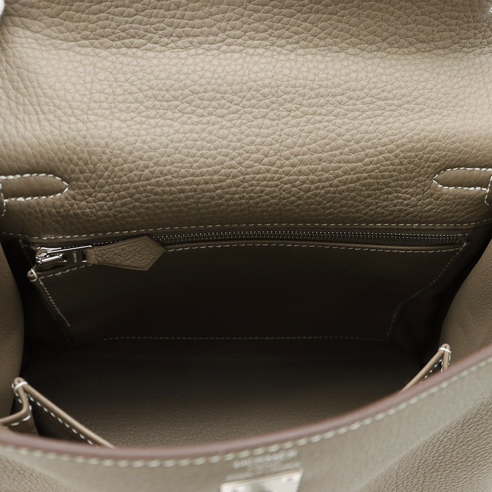 エルメス ハンドバッグ ケリー25 内縫い エトゥープ/シルバー金具 トゴ K刻印 2wayショルダー