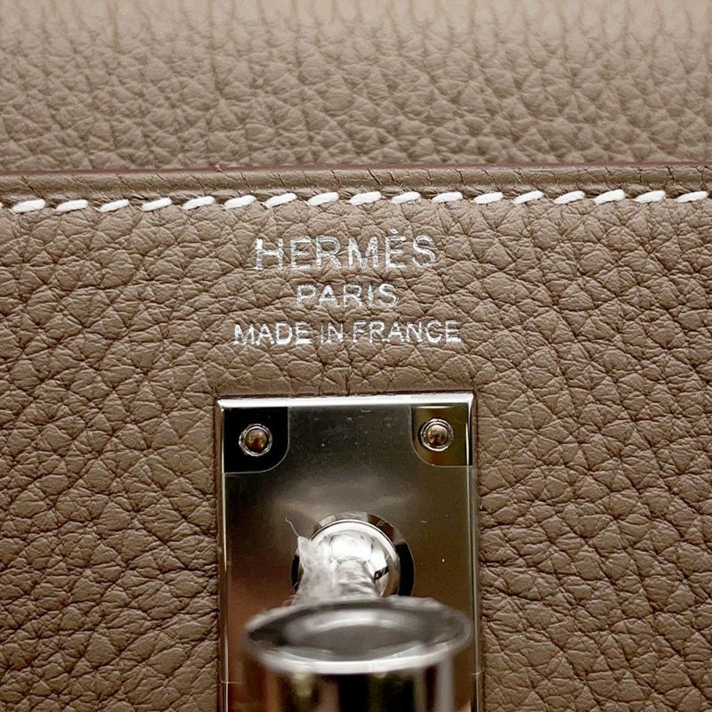 エルメス ハンドバッグ ケリー25 内縫い エトゥープ/シルバー金具 トゴ K刻印 2wayショルダー