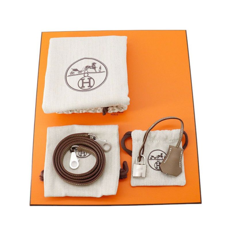 エルメス ハンドバッグ ケリー25 内縫い エトゥープ/シルバー金具 トゴ K刻印 2wayショルダー