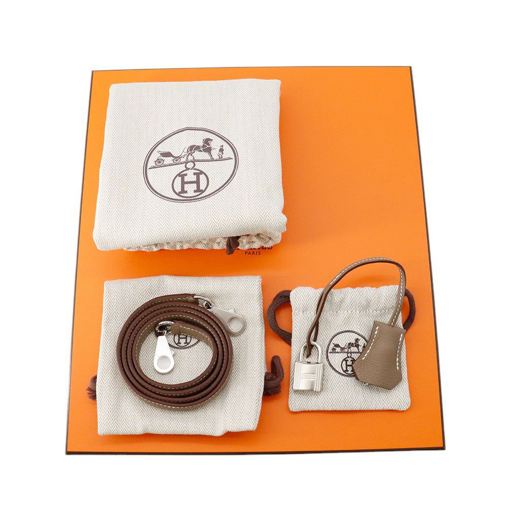 エルメス ハンドバッグ ケリー25 内縫い エトゥープ/シルバー金具 トゴ K刻印 2wayショルダー