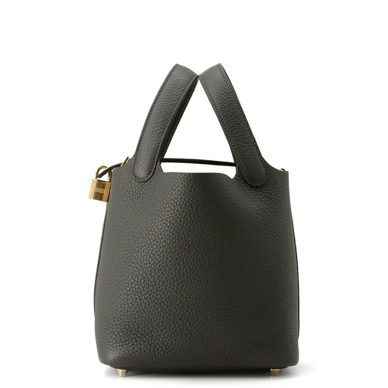 エルメス ハンドバッグ ピコタンロックPM ダークブロンズ/ゴールド金具 トリヨンクレマンス K刻印