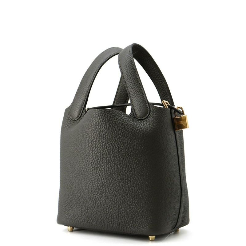 エルメス ハンドバッグ ピコタンロックPM ダークブロンズ/ゴールド金具 トリヨンクレマンス K刻印