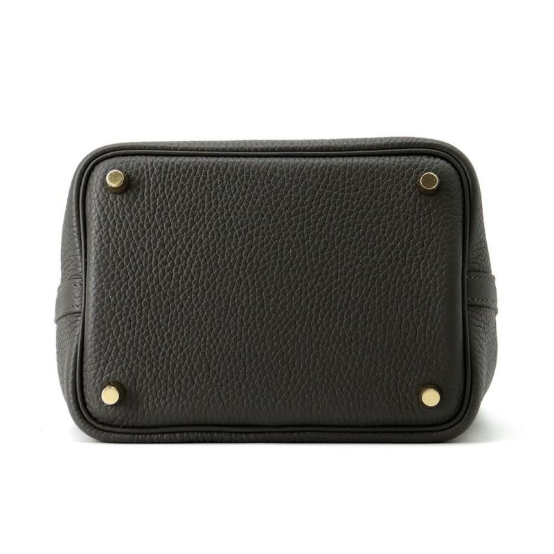エルメス ハンドバッグ ピコタンロックPM ダークブロンズ/ゴールド金具 トリヨンクレマンス K刻印