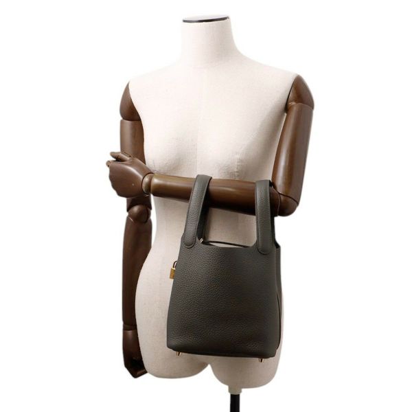 エルメス ハンドバッグ ピコタンロックPM ダークブロンズ/ゴールド金具 トリヨンクレマンス K刻印