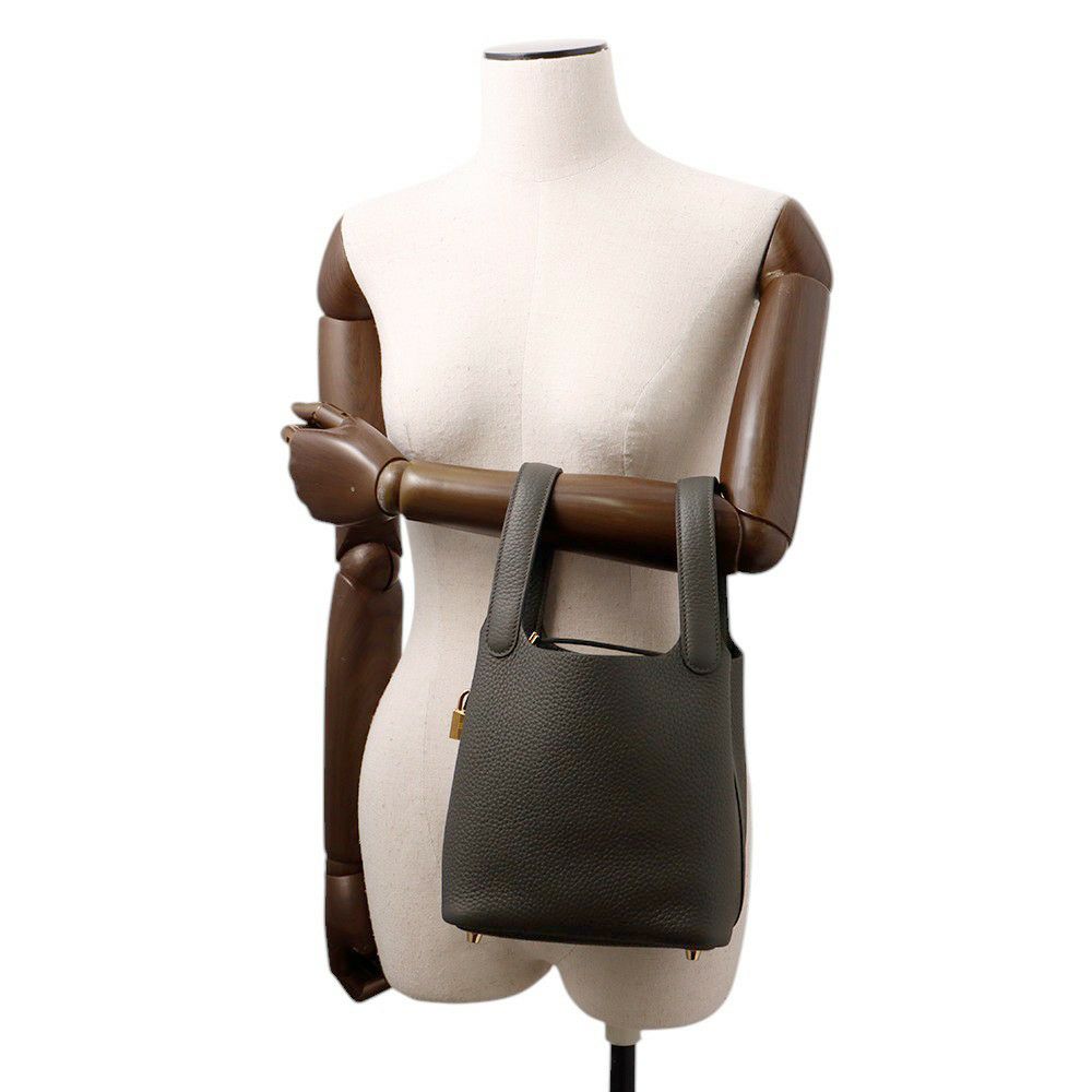 エルメス ハンドバッグ ピコタンロックPM ダークブロンズ/ゴールド金具 トリヨンクレマンス K刻印