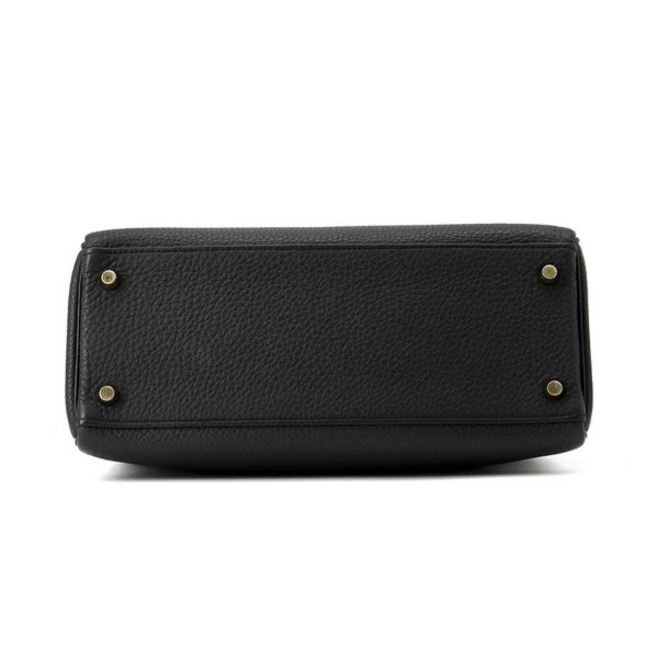 エルメス ハンドバッグ ケリー28 内縫い ブラック/ゴールド金具 トゴ □Q刻印 2wayショルダー 黒