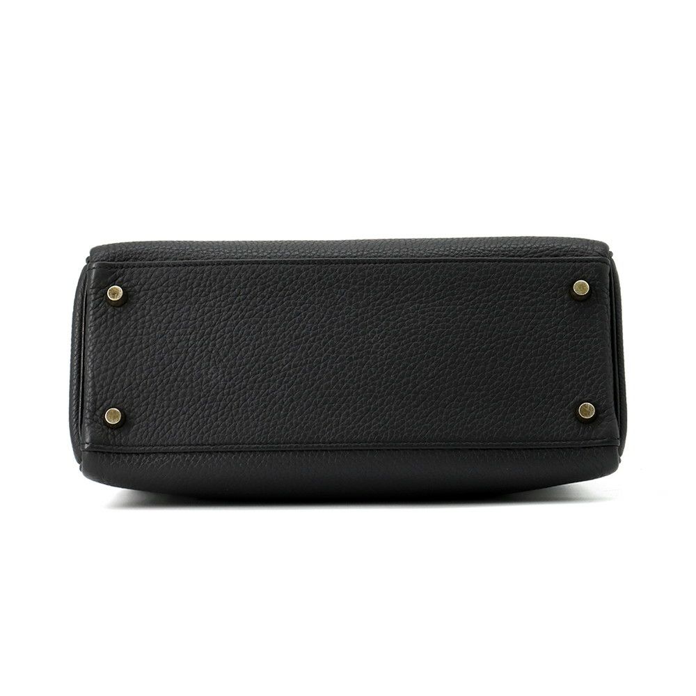 エルメス ハンドバッグ ケリー28 内縫い ブラック/ゴールド金具 トゴ □Q刻印 2wayショルダー 黒