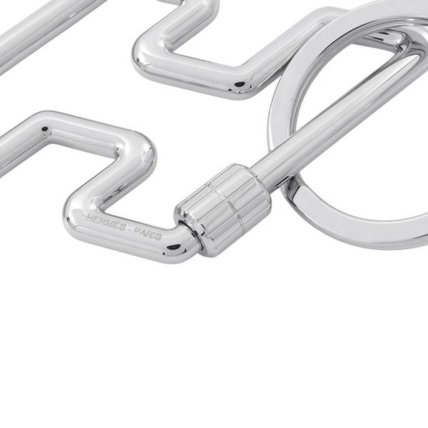 エルメス キーホルダー H・トゥ・スピード シルバー金具 HERMES キーリング
