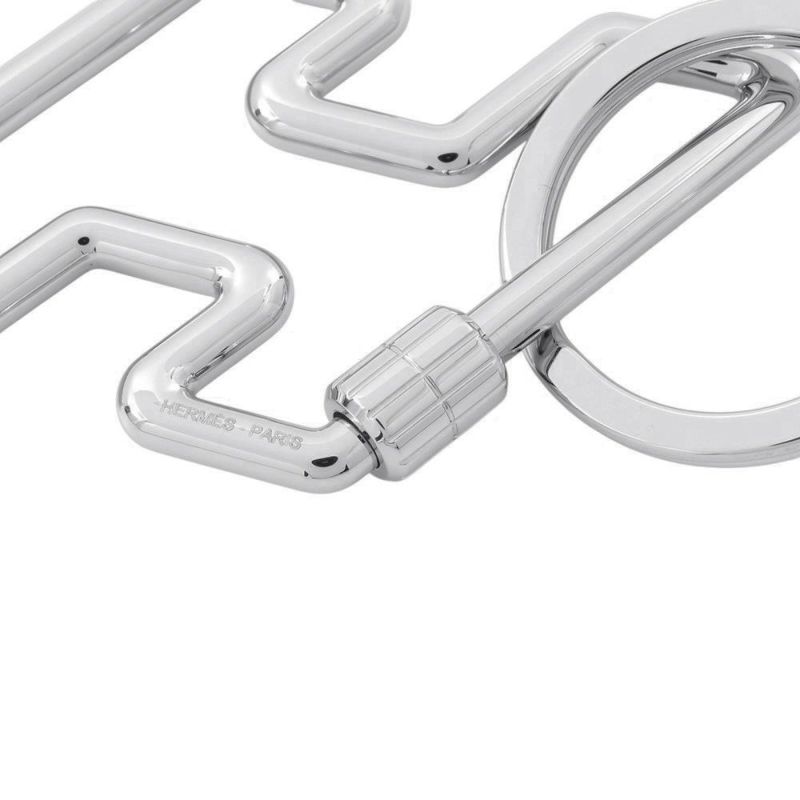 エルメス キーホルダー H・トゥ・スピード シルバー金具 HERMES キーリング