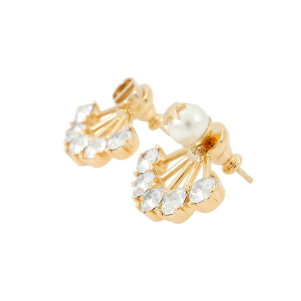クリスチャン・ディオール ピアス プチCD フェイクパール ラインストーン メタル E1417PTCCY Christian Dior 2way アクセサリー