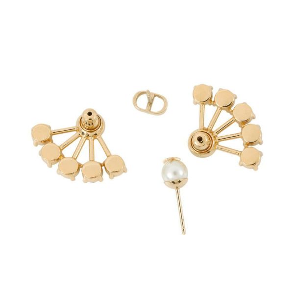 クリスチャン・ディオール ピアス プチCD フェイクパール ラインストーン メタル E1417PTCCY Christian Dior 2way アクセサリー