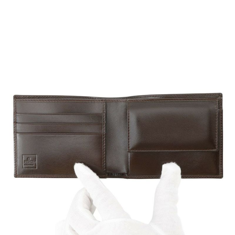 フェンディ 二つ折り財布 ズッカ柄 キャンバス レザー FENDI