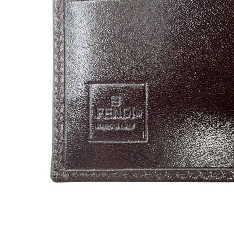 フェンディ 二つ折り財布 ズッカ柄 キャンバス レザー FENDI