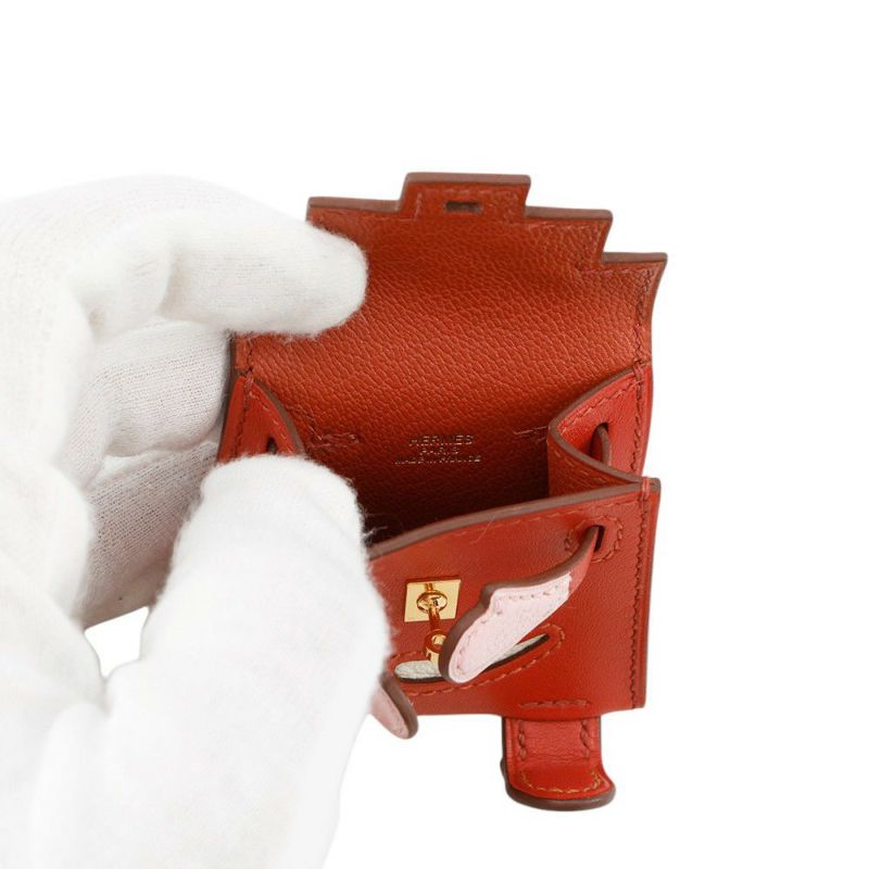 エルメス チャーム ビジュードサック ケリードール サンギーヌ/ナタ/ローズサクラ/キャラメル/ゴールド金具 タデラクト/シェブルミゾル Z刻印