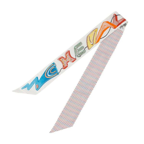 エルメス スカーフ ツイリー シュヴァロスコープ ネオン ポワンティエ 刺繍 シルク HERMES 2023春夏