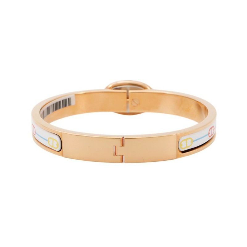 エルメス ブレスレット シェーヌダンクル ミニクリック PM ファランドール ホワイト/マルチカラー/ピンクゴールド金具