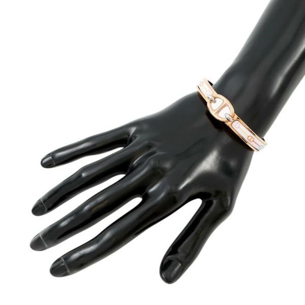 エルメス ブレスレット シェーヌダンクル ミニクリック PM ファランドール ホワイト/マルチカラー/ピンクゴールド金具