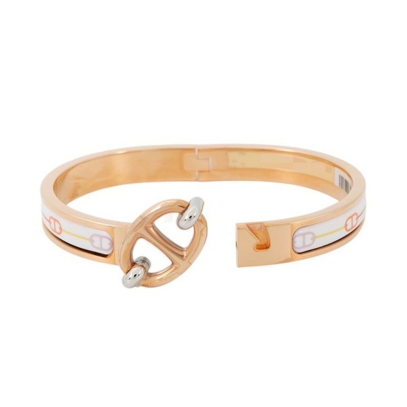 エルメス ブレスレット シェーヌダンクル ミニクリック PM ファランドール ホワイト/マルチカラー/ピンクゴールド金具