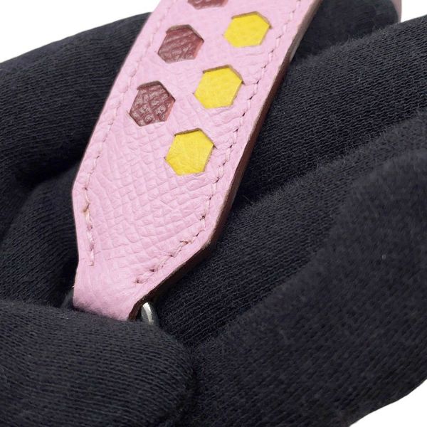 エルメス バンドリエール トレサージュ ドゥ キュイール エグザゴン モーヴシルベストル/ジョーヌナプル/ルージュアッシュ エプソン C刻印