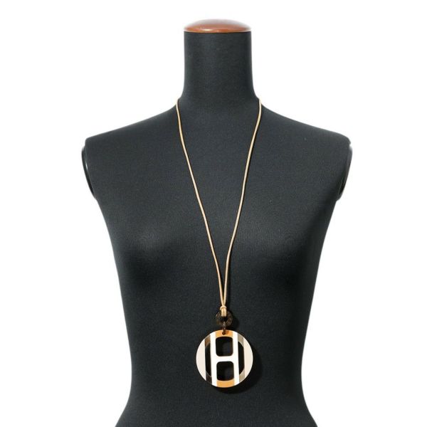エルメス ネックレス Hエキップ Equipe バッファローホーン HERMES アクセサリー