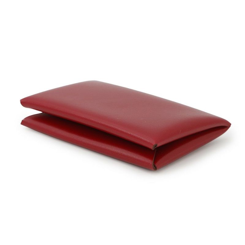 エルメス カードケース カルヴィ ルージュピマン ボックスカーフ B刻印 HERMES 名刺入れ