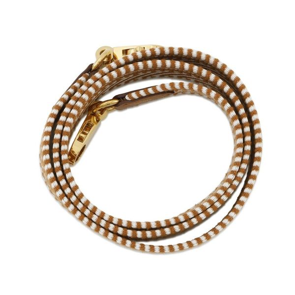 エルメス ショルダーストラップ バンドリエール サングル カヴァル ゴールド/エクリュ/ゴールド金具 C刻印