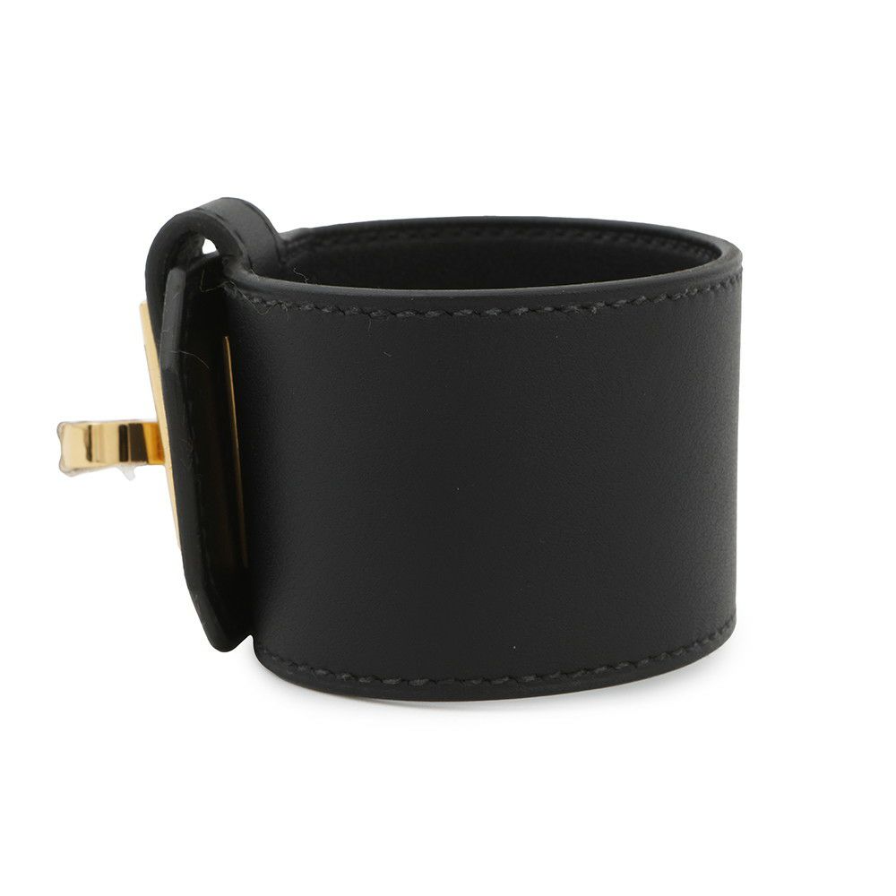 エルメス ブレスレット ケリーツイストGM ブラック/ゴールド金具 スイフト U刻印 サイズT3 黒