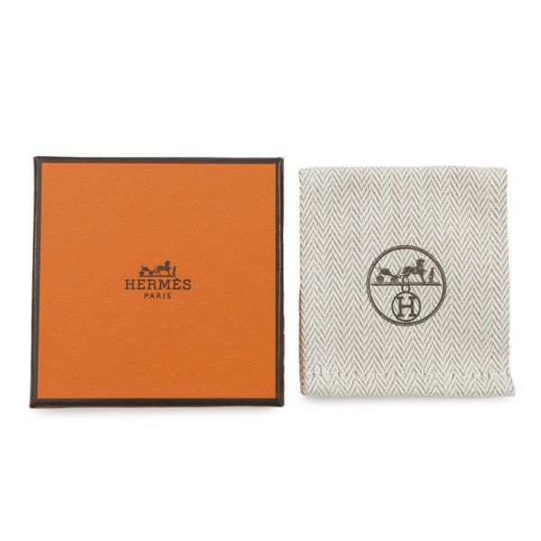 エルメス ブローチ シェーヌダンクル ブラック/シルバー金具 エプソン HERMES アクセサリー 黒