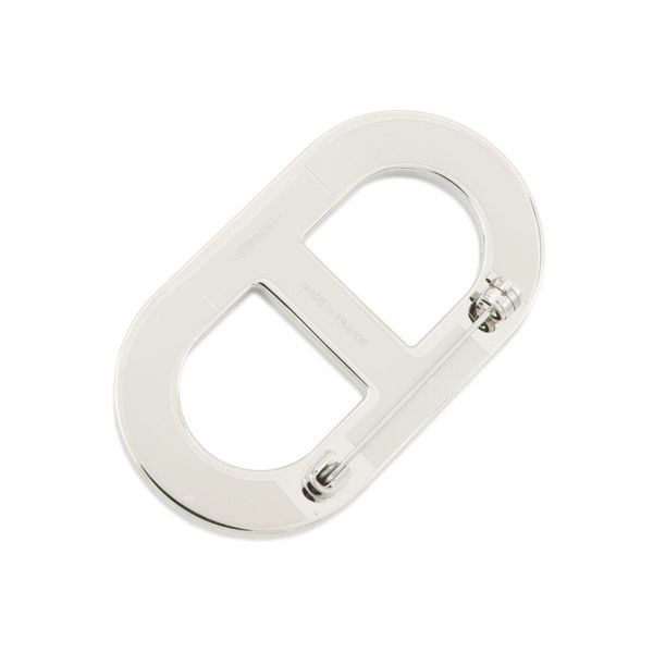エルメス ブローチ シェーヌダンクル クレ/シルバー金具 エプソン HERMES アクセサリー