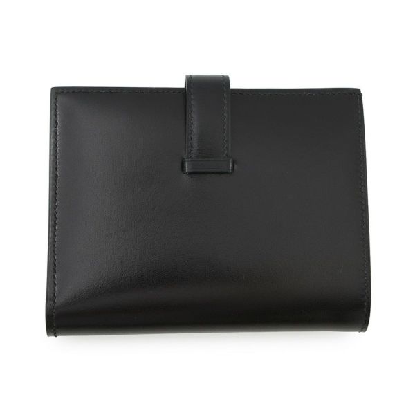 エルメス 二つ折り財布 ベアンコンパクト ブラック/ゴールド金具