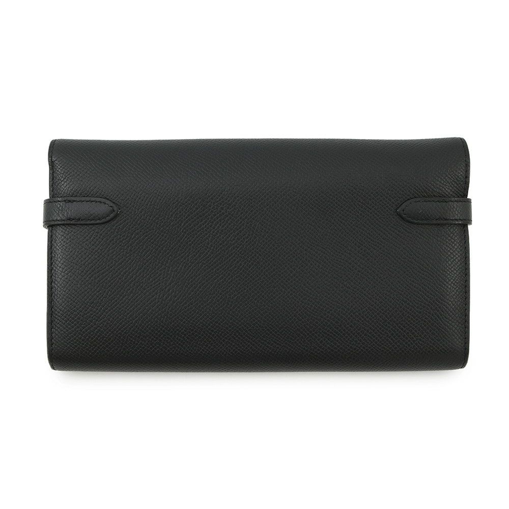 エルメス 長財布 ケリーウォレット ロング ブラック/シルバー金具 エプソン C刻印 HERMES 黒