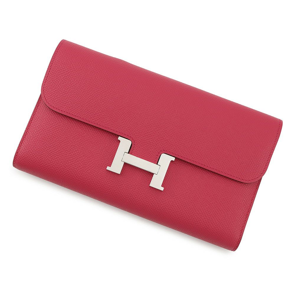 エルメス 長財布 コンスタンス ロング ローズエクストリーム/シルバー金具 エプソン A刻印 HERMES 財布 ウォレット