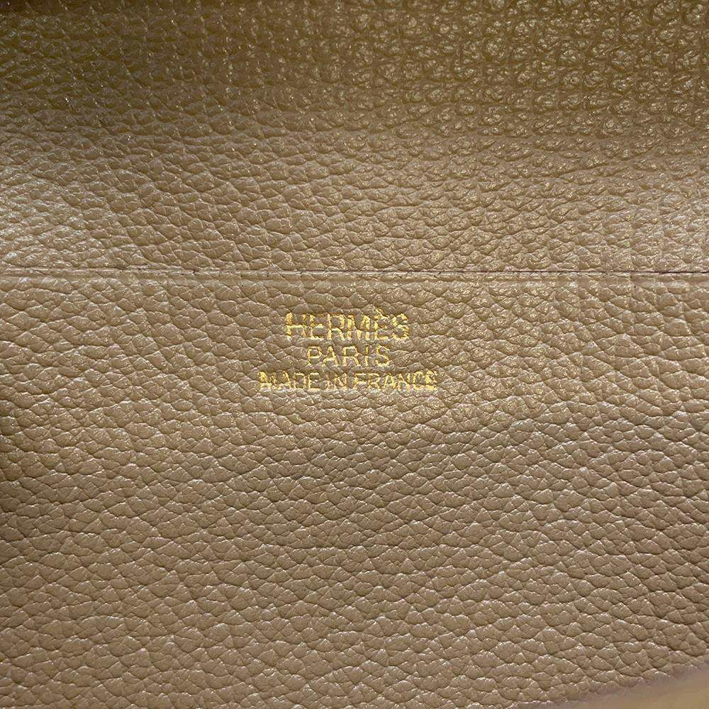 エルメス 長財布 ベアンクラシック エトゥープ/ゴールド金具 シェブルミゾル □J刻印