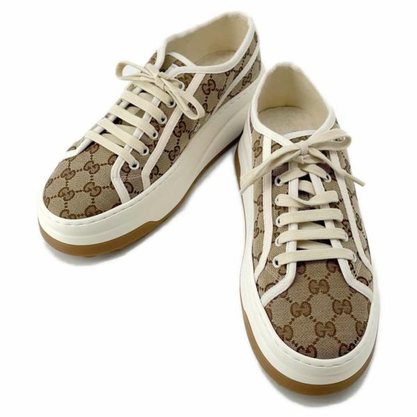 グッチ スニーカー テニス 1977 ローカット GGキャンバス メンズサイズ7 745997 GUCCI 靴 白