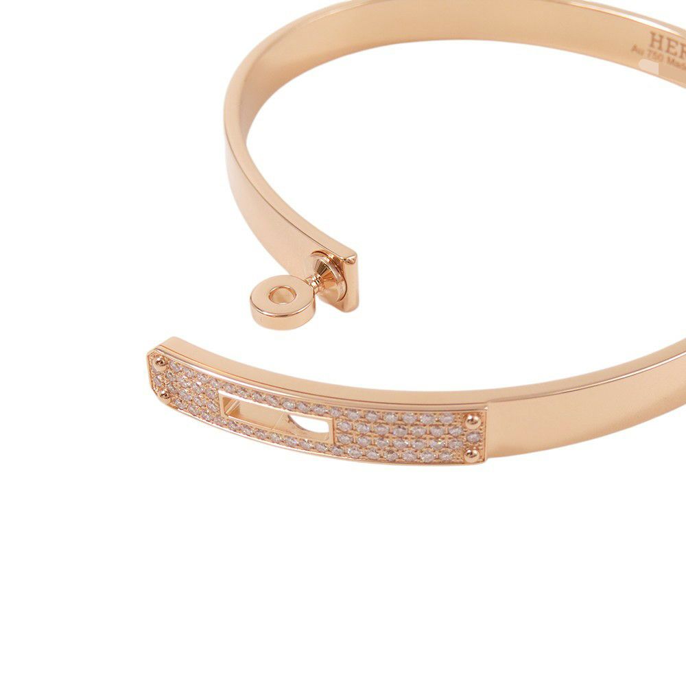 エルメス ブレスレット ケリー ブレスレット PM ダイヤモンド 61P 計0.36ct K18PGピンクゴールド サイズST HERMES バングル