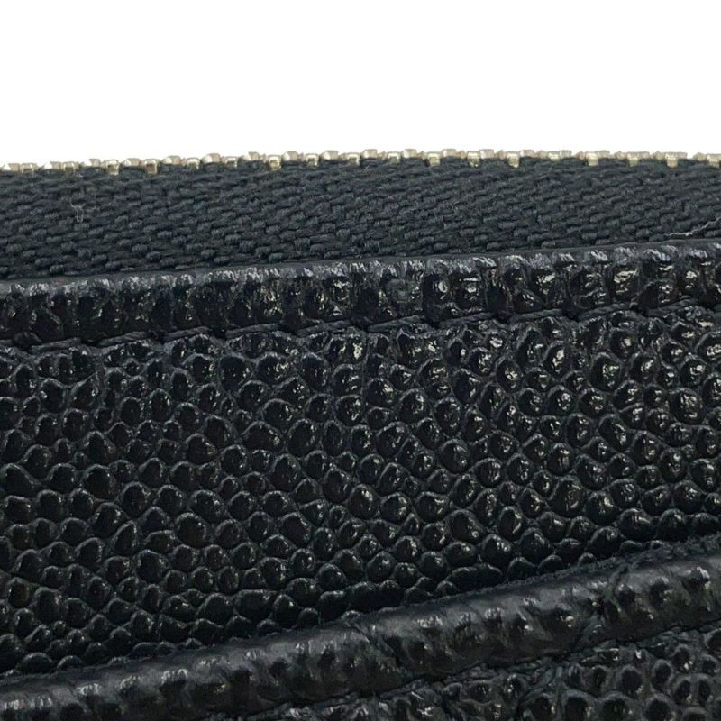 シャネル コインケース マトラッセ ココマーク キャビアスキン AP3179 フラグメント カードケース 黒